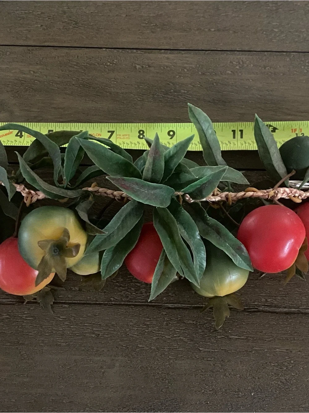 Vintage Faux Fruit Swag Braided Rope Garland Pomegranate Persimmon Kitchen Decor